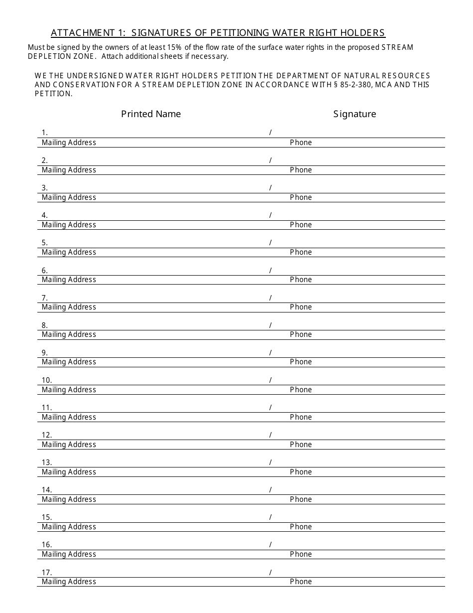 Form 652 Petition to Create a Stream Depletion Zone - Montana, Page 3