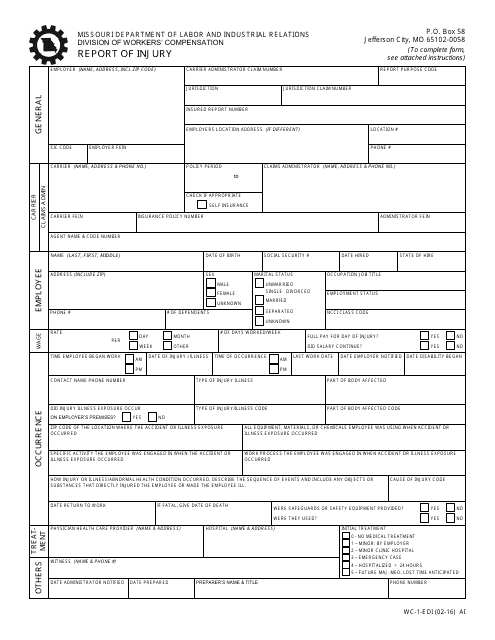 Form WC-1-EDI  Printable Pdf