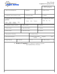 Form D0300 &quot;Complaint Acceptance Form&quot; - Nevada