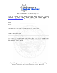 Document preview: Transfer Opportunity Request - Nevada