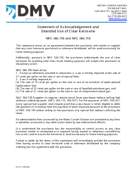 Document preview: Form MC371 Statement of Acknowledgement and Intended Use of Clear Kerosene - Nevada