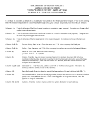 Document preview: Instructions for Schedule A Schedule of Deliveries - Nevada