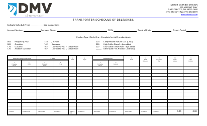 Document preview: Transporter Schedule of Deliveries - Nevada