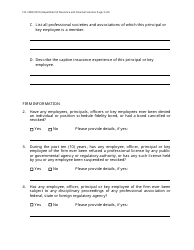 Form FIS2308 Application for Placement on Approved Captive Insurer Management Firm List - Michigan, Page 3