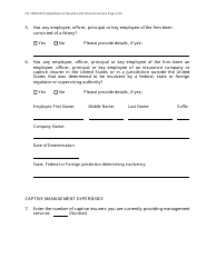 Form FIS2308 Application for Placement on Approved Captive Insurer Management Firm List - Michigan, Page 4