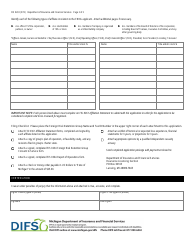 Form FIS0233 &quot;Foreign Risk Retention Group (Frrg) Application for Registration&quot; - Michigan, Page 2