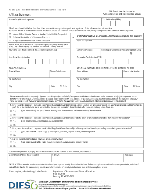 Form FIS0361 Printable Pdf