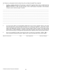 Application for Written Consent to Engage in the Business of Insurance Pursuant to 18 U.s.c. 1033 and 1034 - Nevada, Page 8