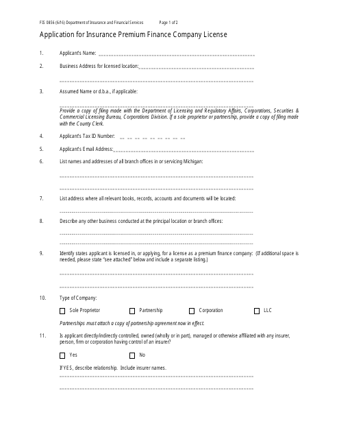 Form FIS0856  Printable Pdf