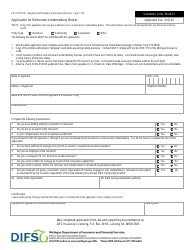 Form FIS2274 Application for Reinsurance Intermediary Broker - Michigan