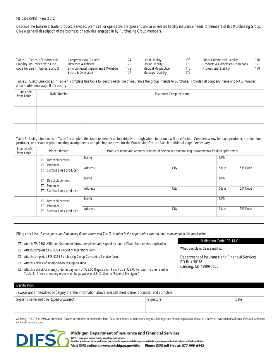 Form FIS0359 - Fill Out, Sign Online and Download Fillable PDF ...