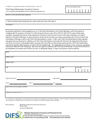 Document preview: Form FIS0860 Third Party Administrator Consent to Service - Michigan