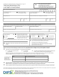 Document preview: Form FIS0865 Third Party Administrator Jurat Page for Annual Renewal - Michigan