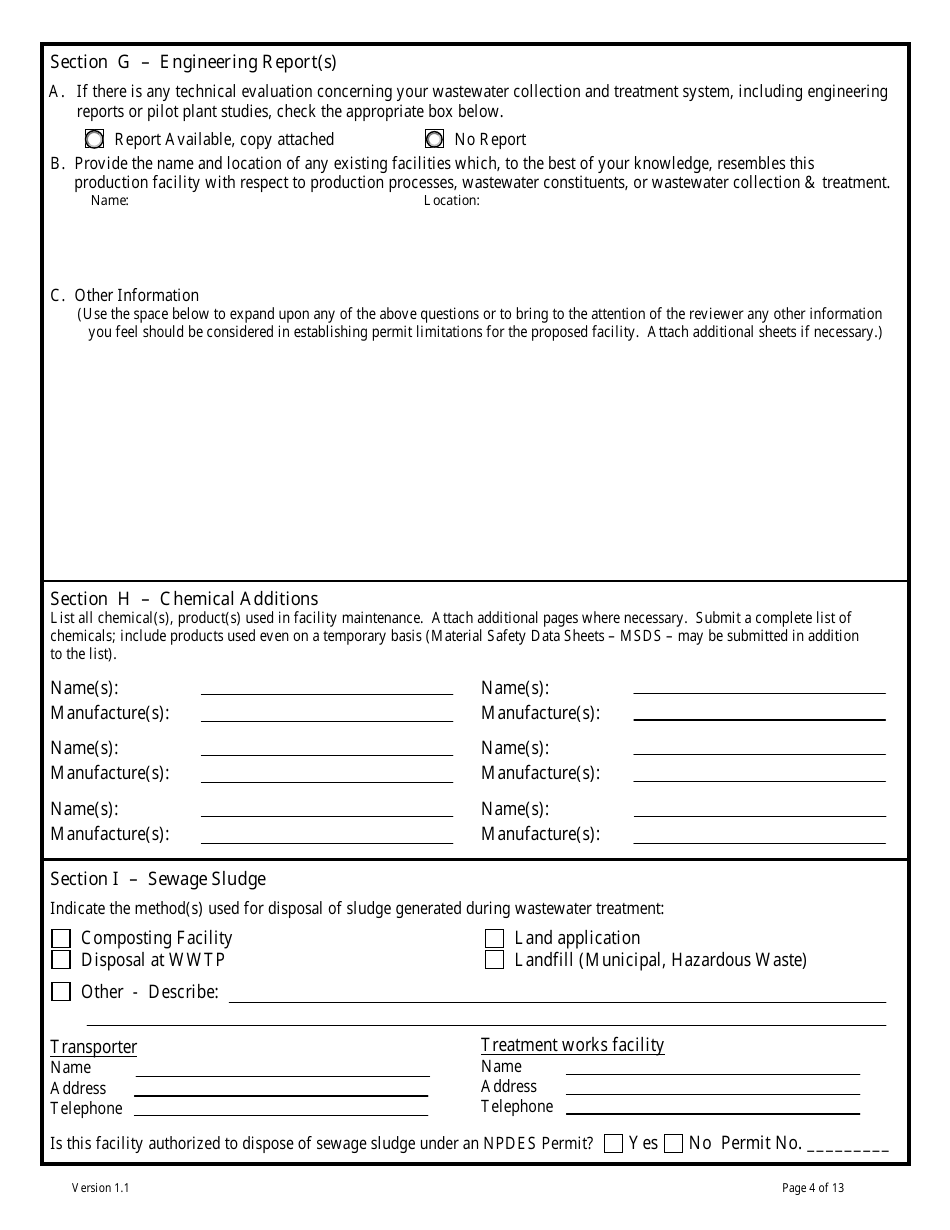 Form GW-1 Ground Water Pollution Control System (Mgwpcs) Domestic Wastewater  Permit Application - Montana, Page 4