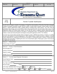 Form PTN Permit Transfer Notification - Montana