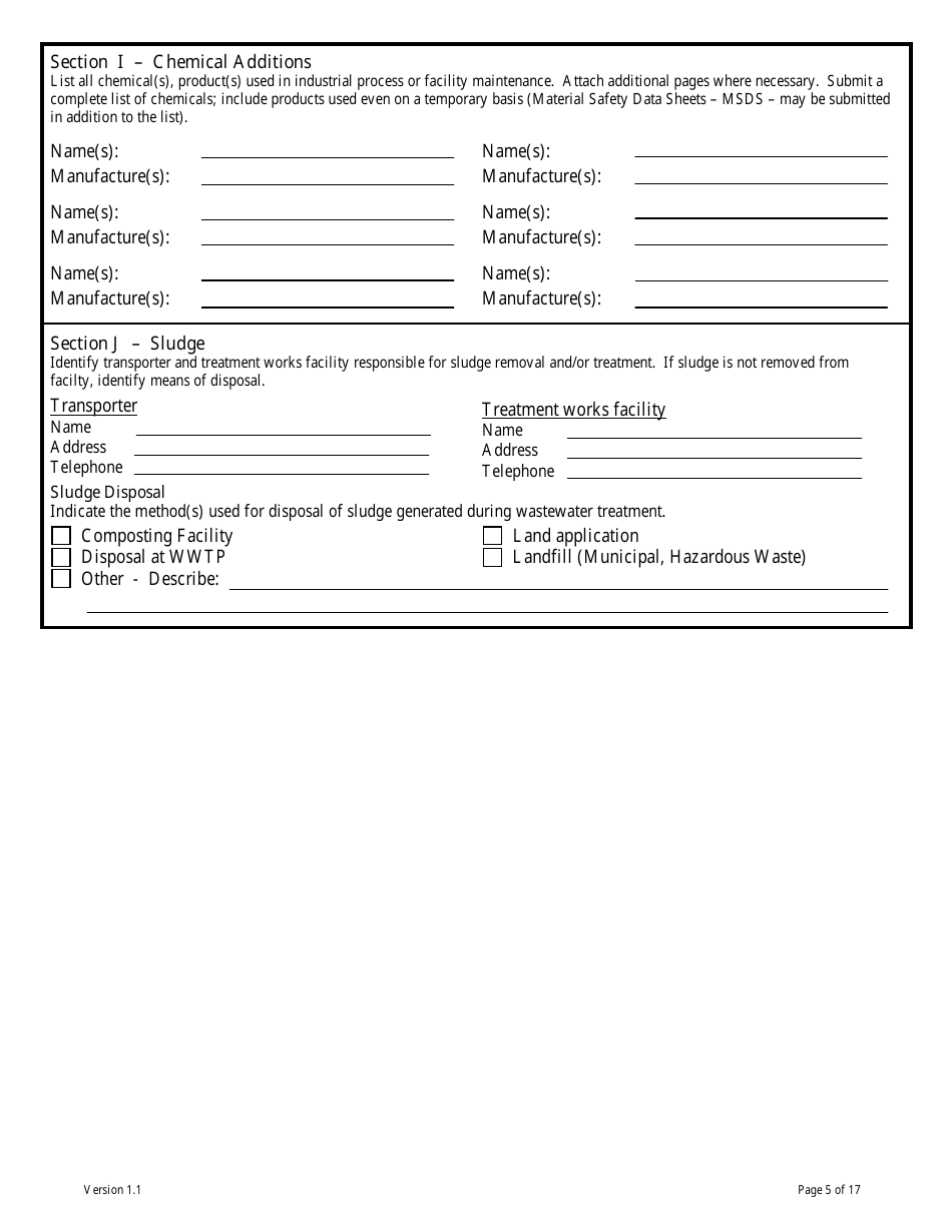 Form GW-2 Ground Water Pollution Control System (Mgwpcs) Industrial  Other Wastewater - Permit Application - Montana, Page 5