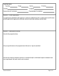 Form 308 Application for Short-Term Exemption From Surface Water Quality Standards for Emergency Remediation - Montana, Page 2