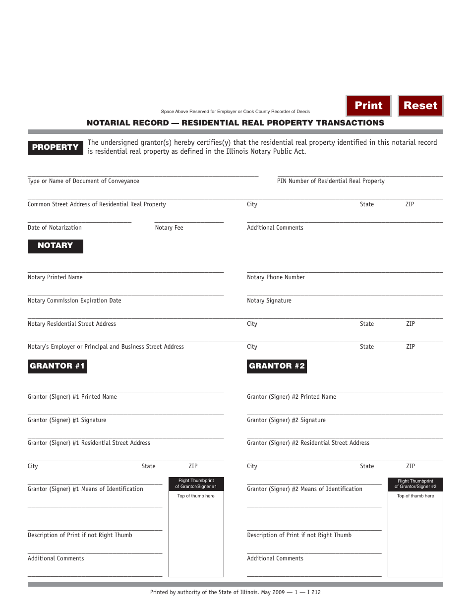Form I212 Download Fillable PDF or Fill Online Notarial Record