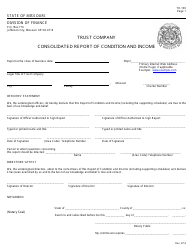 Form TR-100 Trust Company Consolidated Report of Condition and Income - Missouri