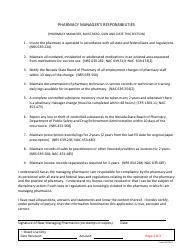 Change of Managing Pharmacist Form - Nevada, Page 2