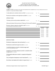 Ambulatory Surgical Center Annual Inspection Form - Nevada, Page 2