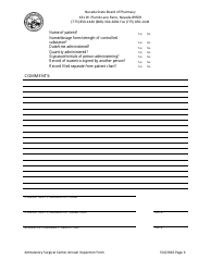 Ambulatory Surgical Center Annual Inspection Form - Nevada, Page 4