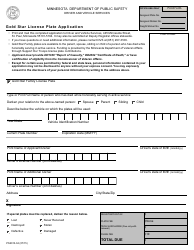 Form PS2013 &quot;' gold Star Family Plate Application&quot; - Minnesota