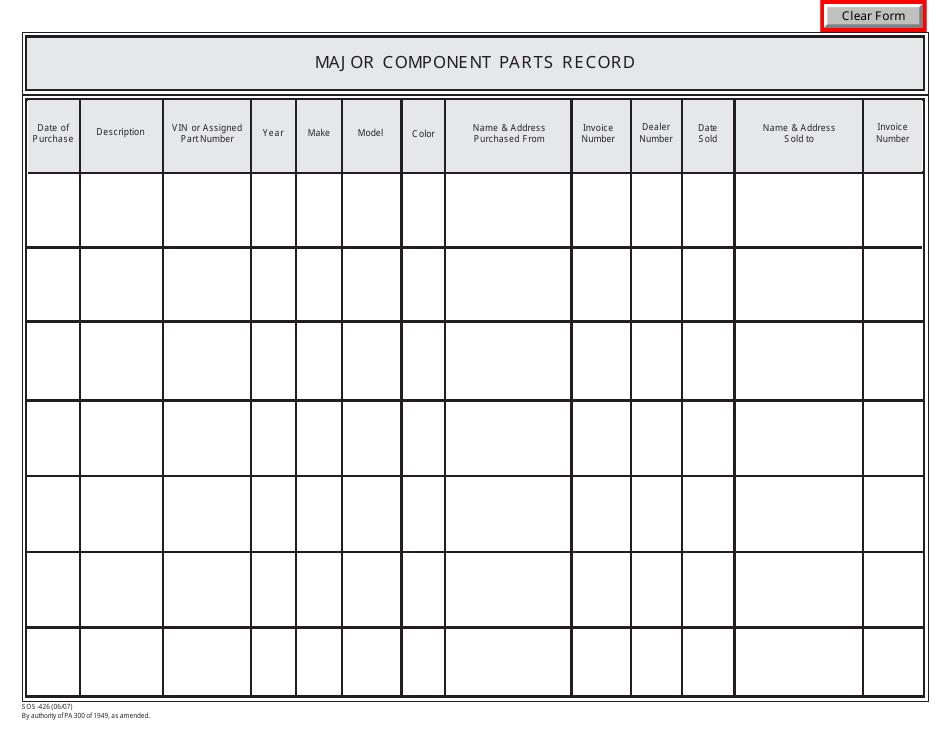 Form Sos 426 Fill Out Sign Online And Download Fillable Pdf Michigan Templateroller 5127