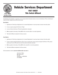 Form VSD624 Fact Sheet - Title Switch Affidavit - Illinois