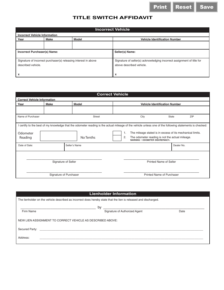 Form VSD624 Fact Sheet - Title Switch Affidavit - Illinois, Page 2