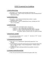 Document preview: Instructions for Epsdt Screening Form Guidelines - Nevada