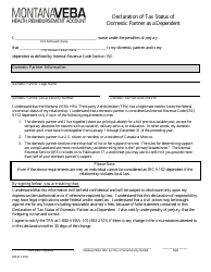 Form MT21 &quot;Declaration of Tax Status of Same-Sex Domestic Partner as a Dependent&quot; - Montana