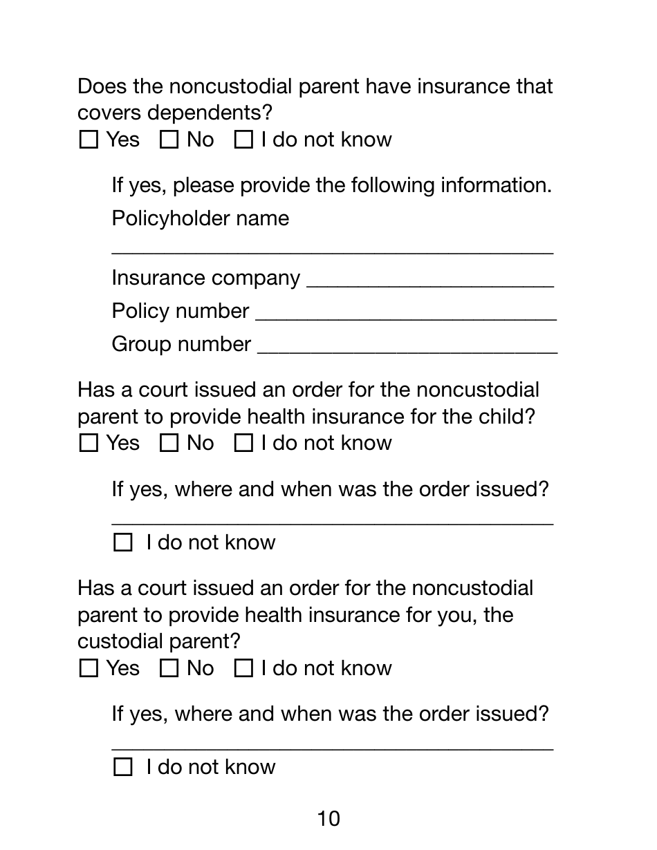 Form NCP-1-LP Noncustodial Parent Form - Large Print - Massachusetts, Page 10