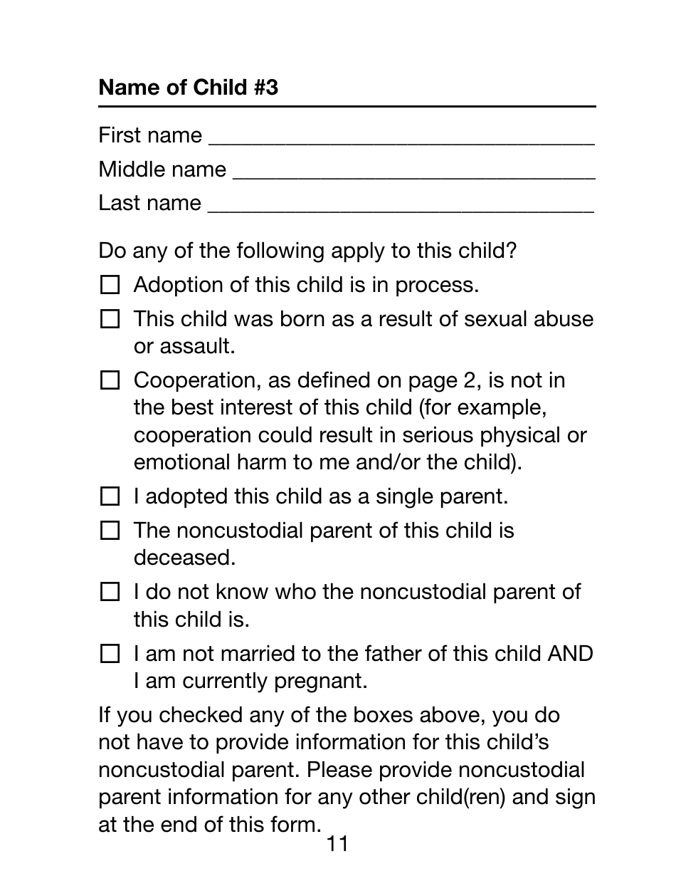 Form NCP-1-LP Noncustodial Parent Form - Large Print - Massachusetts, Page 11