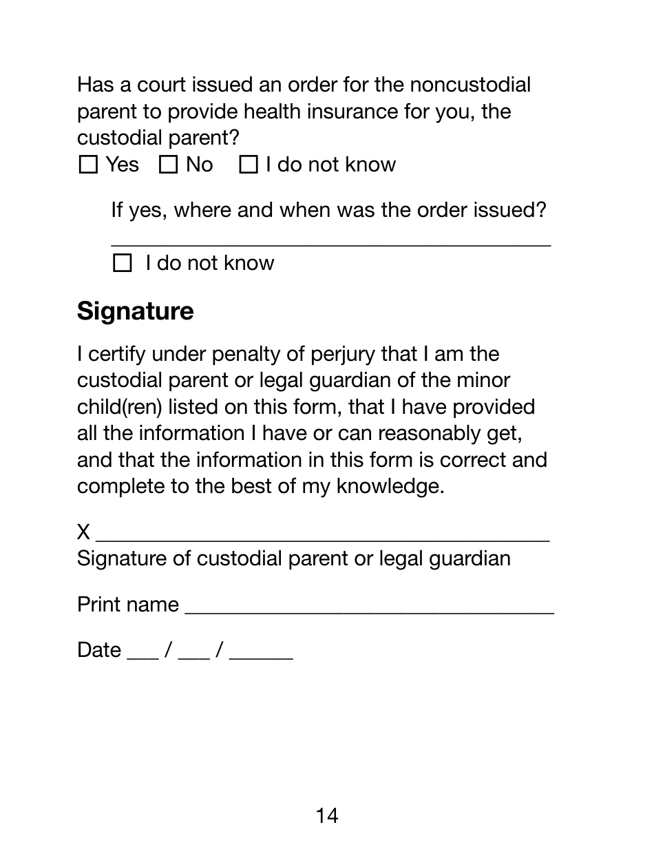 Form NCP-1-LP Noncustodial Parent Form - Large Print - Massachusetts, Page 14