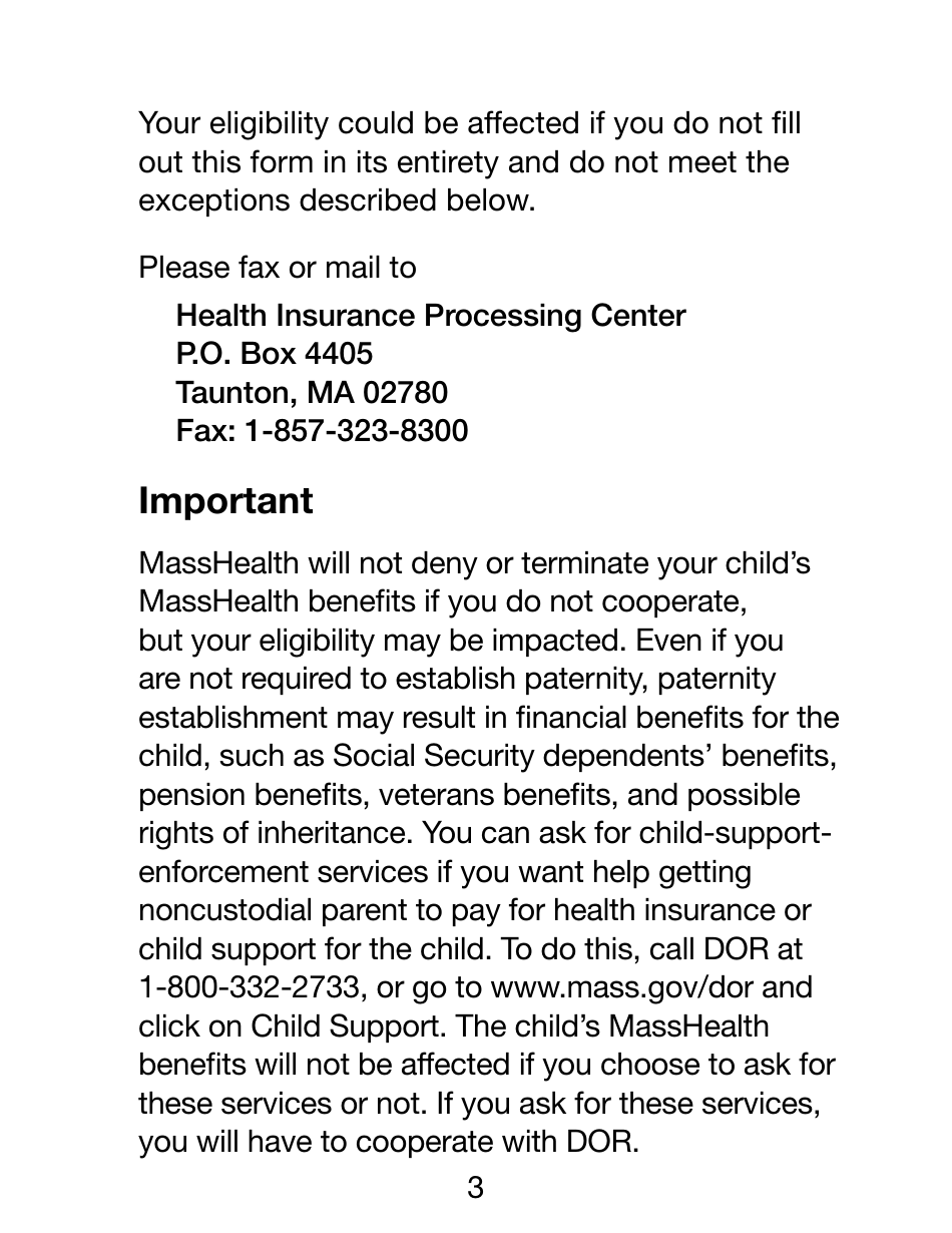 Form NCP-1-LP Noncustodial Parent Form - Large Print - Massachusetts, Page 3