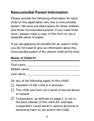 Form NCP-1-LP &quot;Noncustodial Parent Form - Large Print&quot; - Massachusetts, Page 4