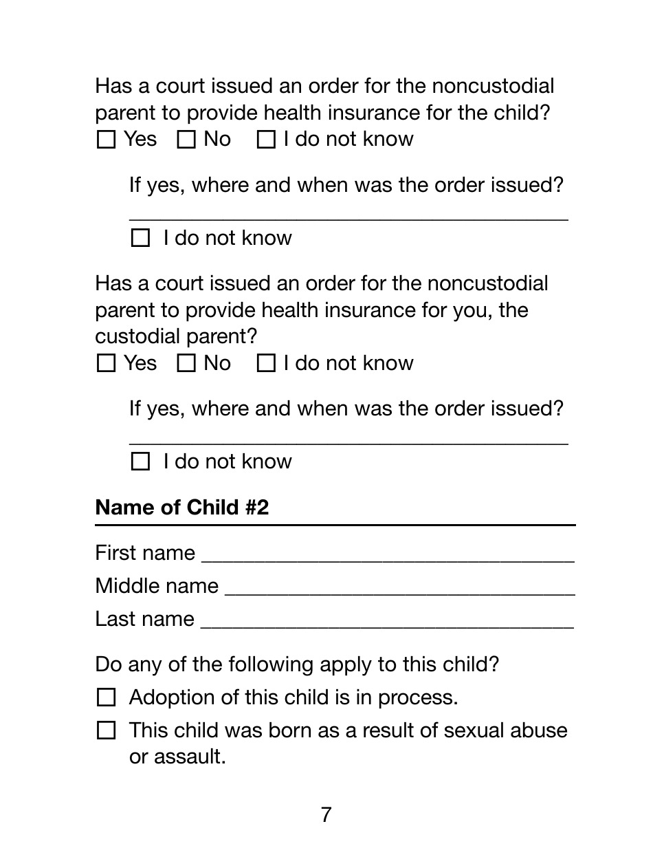 Form NCP-1-LP Noncustodial Parent Form - Large Print - Massachusetts, Page 7