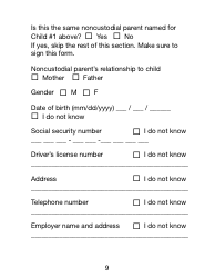 Form NCP-1-LP &quot;Noncustodial Parent Form - Large Print&quot; - Massachusetts, Page 9