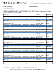 Document preview: Form WCC/CF Well-Child Care Claim Form - Massachusetts