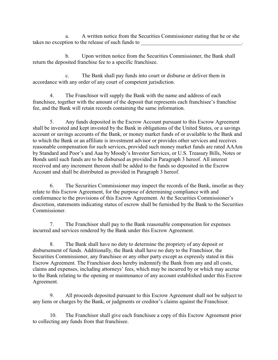 Escrow Agreement - Maryland, Page 3