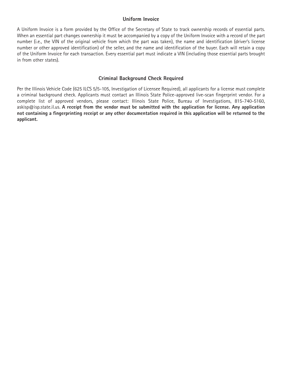 Instructions for Form RT DS38.22 Repairer, Rebuilder, Automotive Parts Recycler, Scrap Processor or Auctioneer Application - Illinois, Page 4