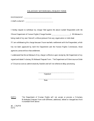 Document preview: Voluntary Withdrawal Request Form - Illinois