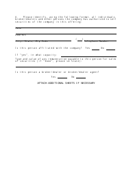 Form MLOE-2 Limited Offering Exemption - Maryland, Page 14