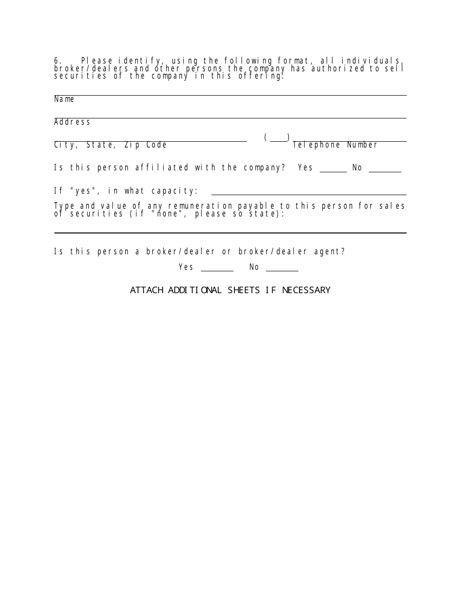 Form MLOE-2 Limited Offering Exemption - Maryland, Page 14