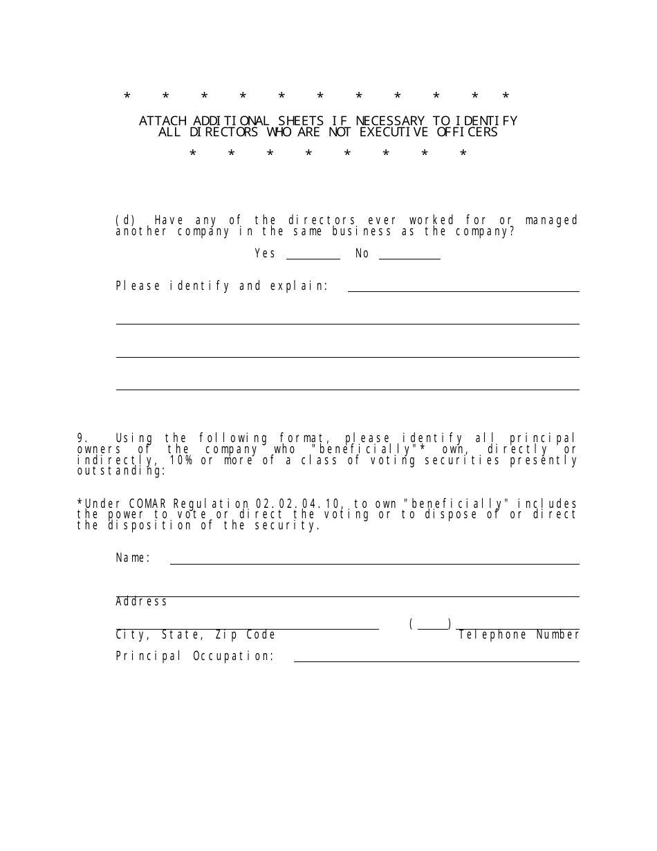 Form MLOE-2 Limited Offering Exemption - Maryland, Page 21