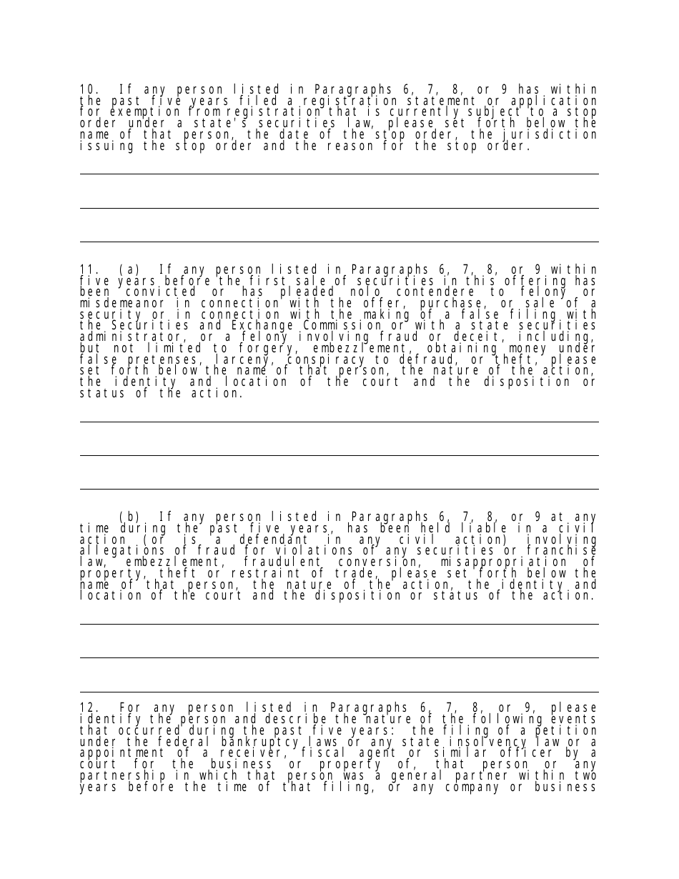 Form MLOE-2 Limited Offering Exemption - Maryland, Page 23
