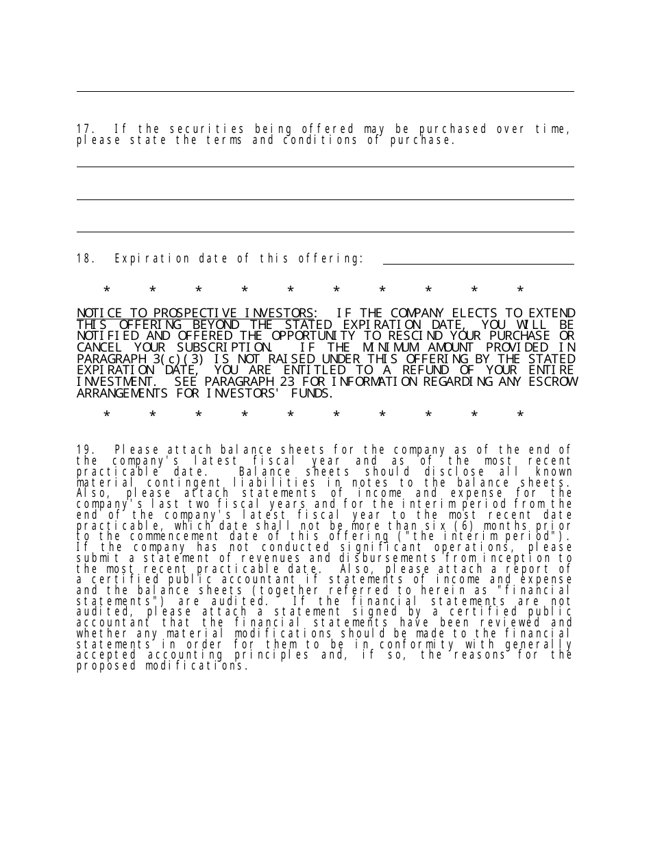 Form MLOE-2 Limited Offering Exemption - Maryland, Page 26