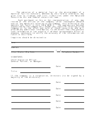 Form MLOE-2 Limited Offering Exemption - Maryland, Page 29