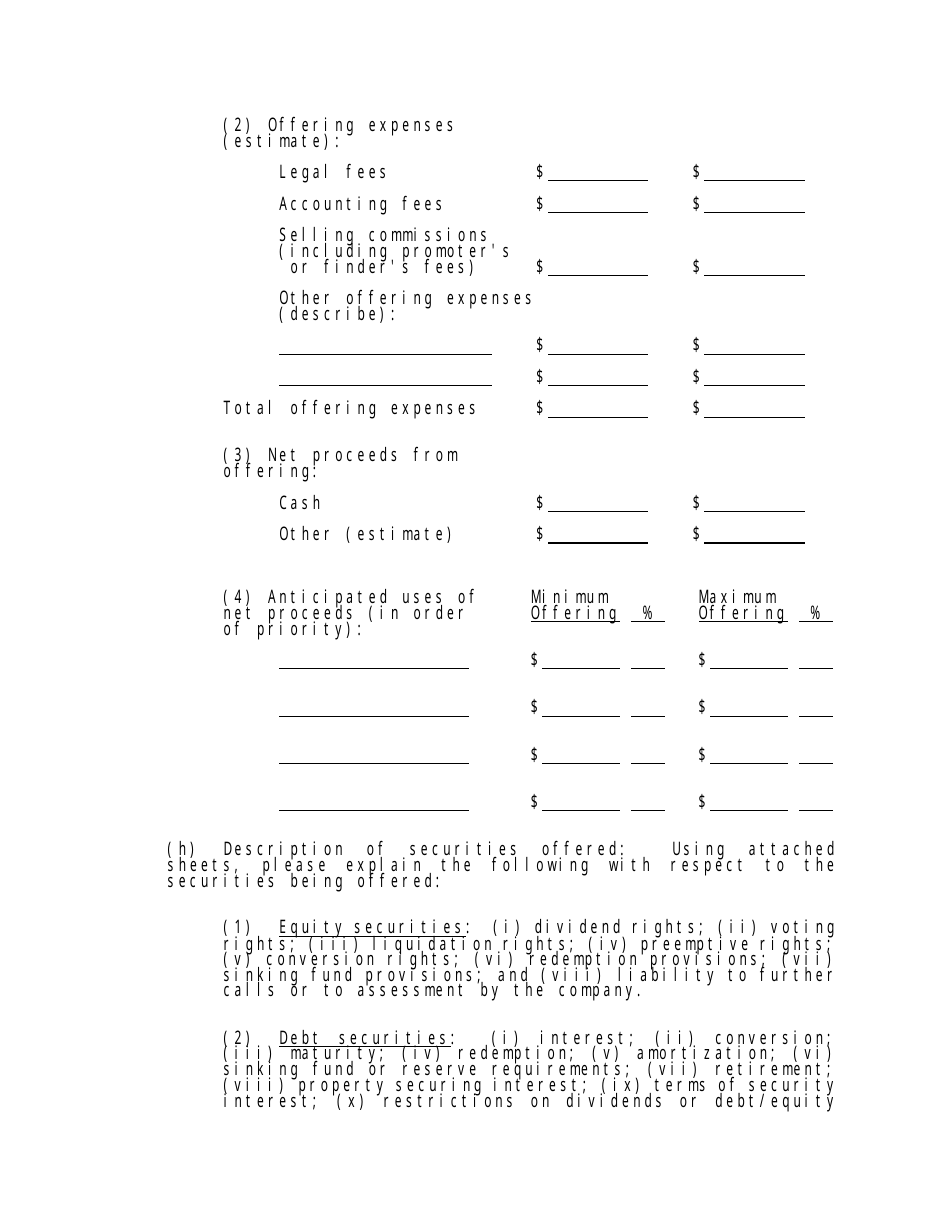 Form MLOE-2 Limited Offering Exemption - Maryland, Page 6